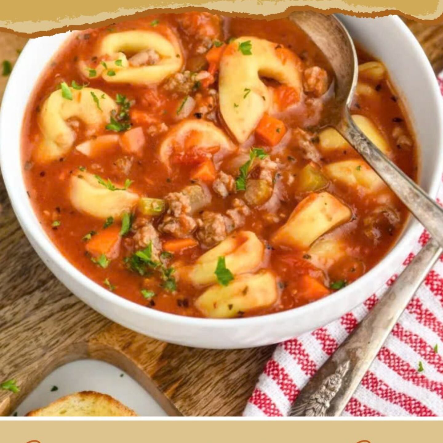 Slow Cooker Sausage Tortellini Soup