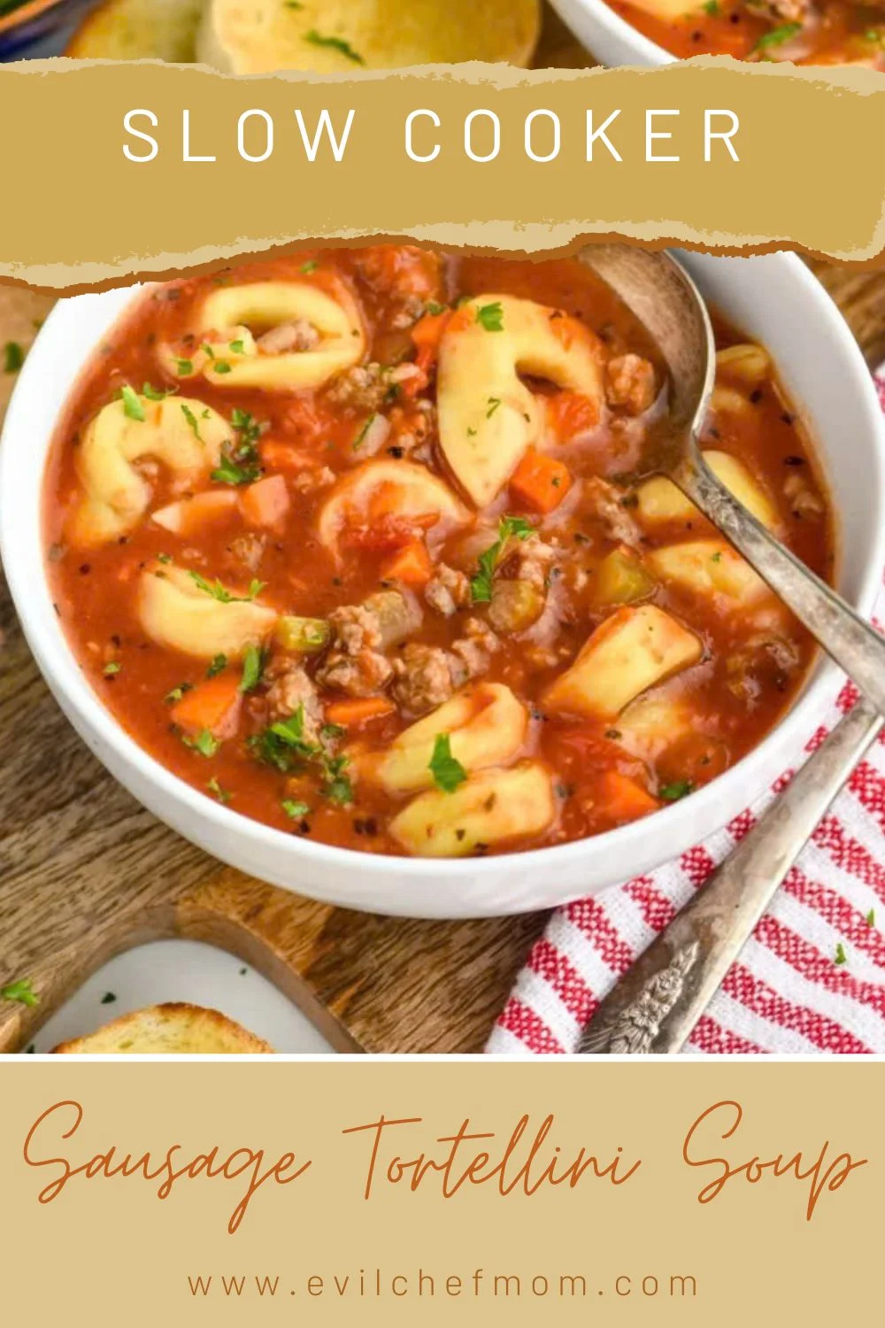 Slow Cooker Sausage Tortellini Soup