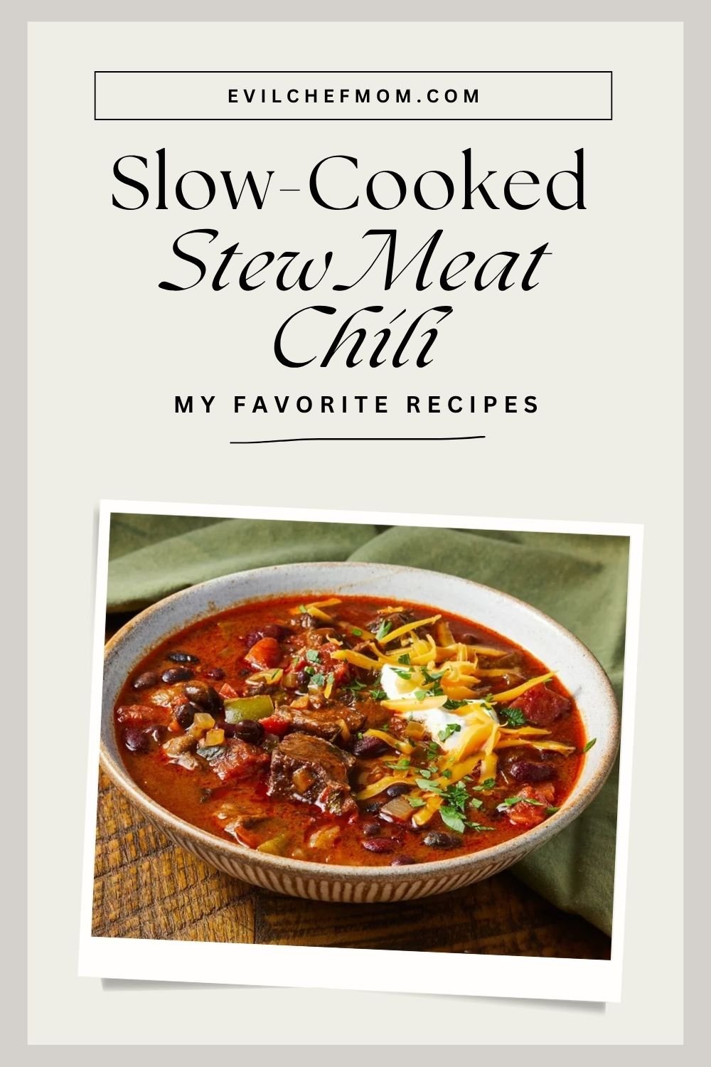 Slow-Cooked Stew Meat Chili