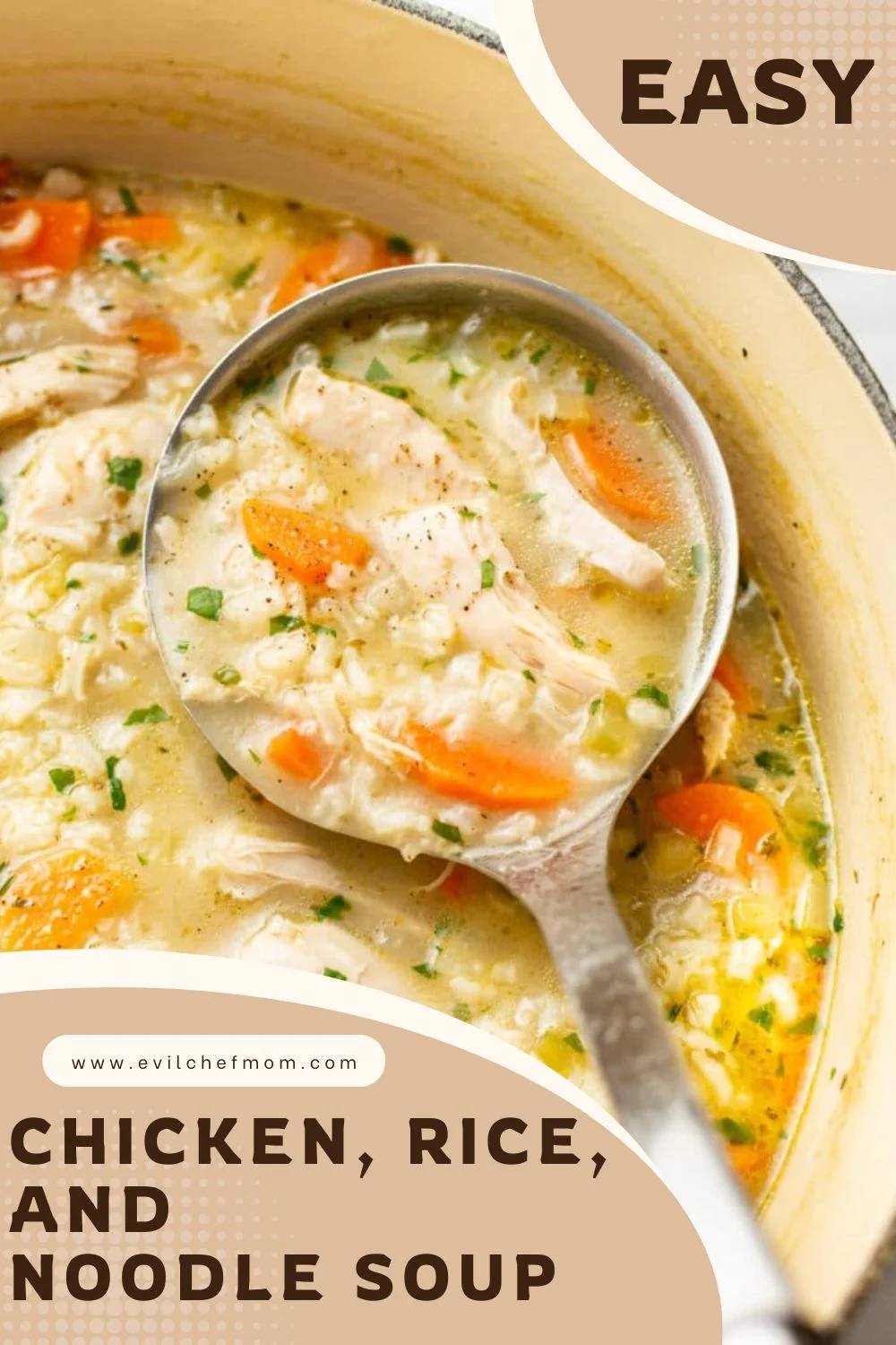 Easy Chicken, Rice, and Noodle soup