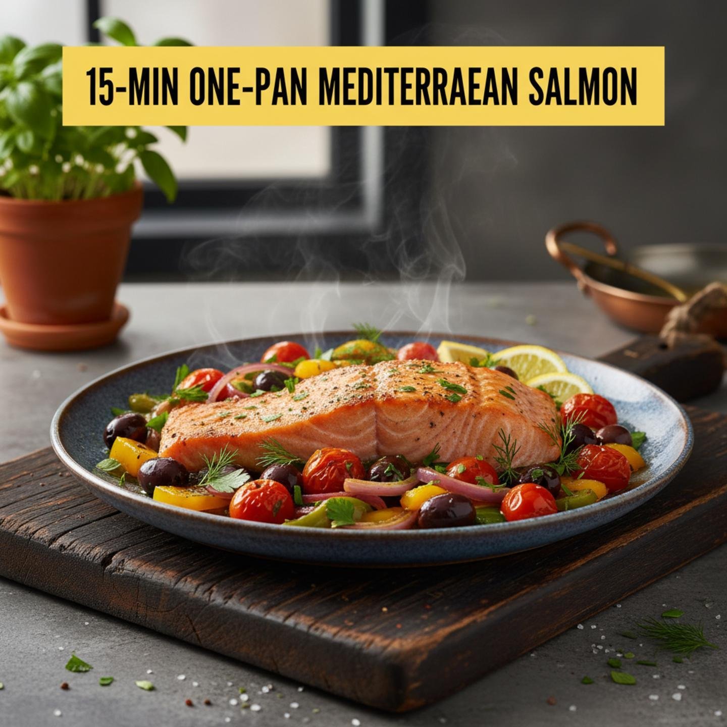 15-Min One-Pan Mediterranean Salmon