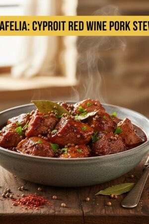 Afelia: Cypriot Red Wine Pork Stew