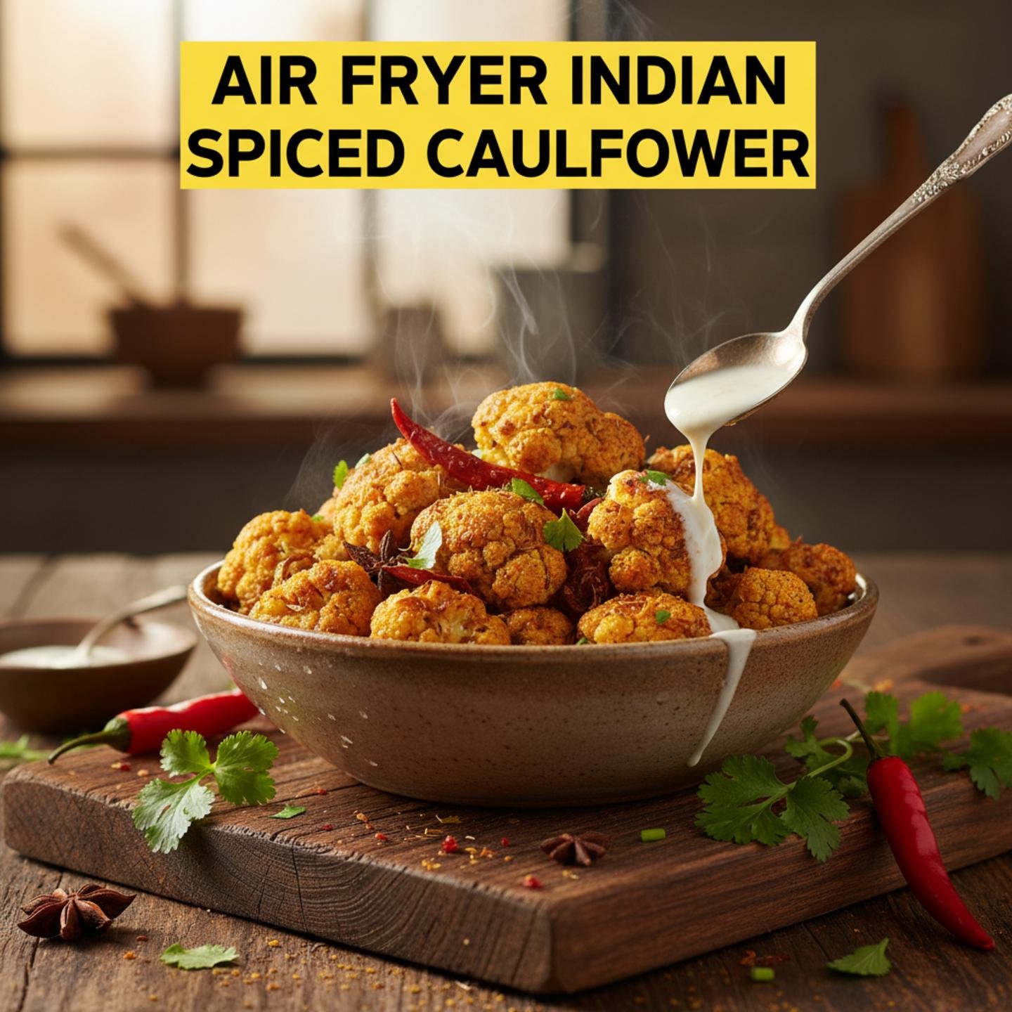 Air Fryer Indian Spiced Cauliflower