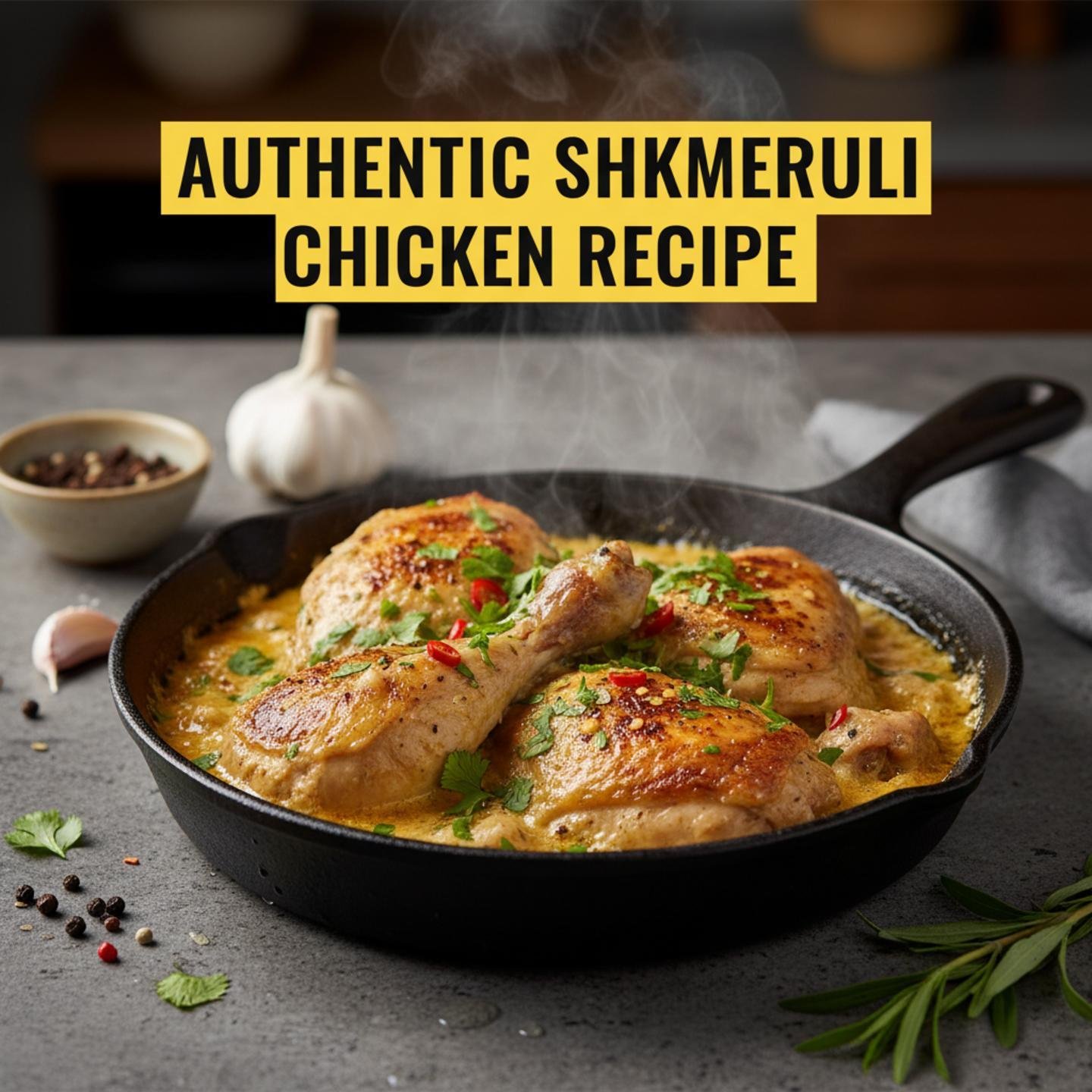 Authentic Shkmeruli Chicken Recipe