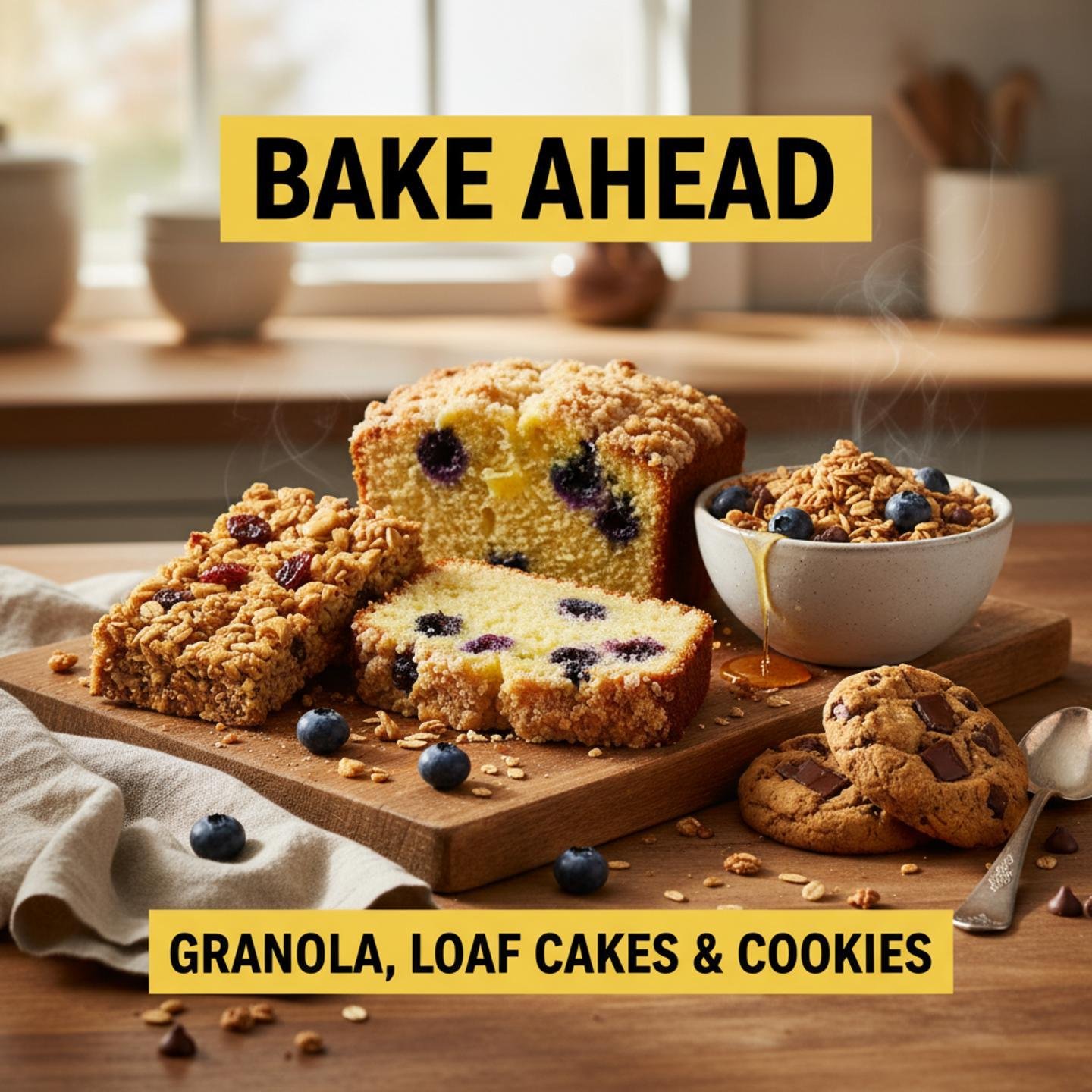 Bake Ahead: Granola, Loaf Cakes & Cookies