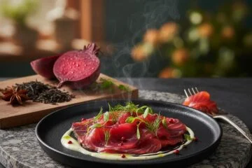 Beetroot & Tea Cured Salmon