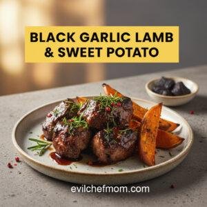 Black Garlic Lamb & Sweet Potato