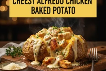 Cheesy Alfredo Chicken Baked Potato