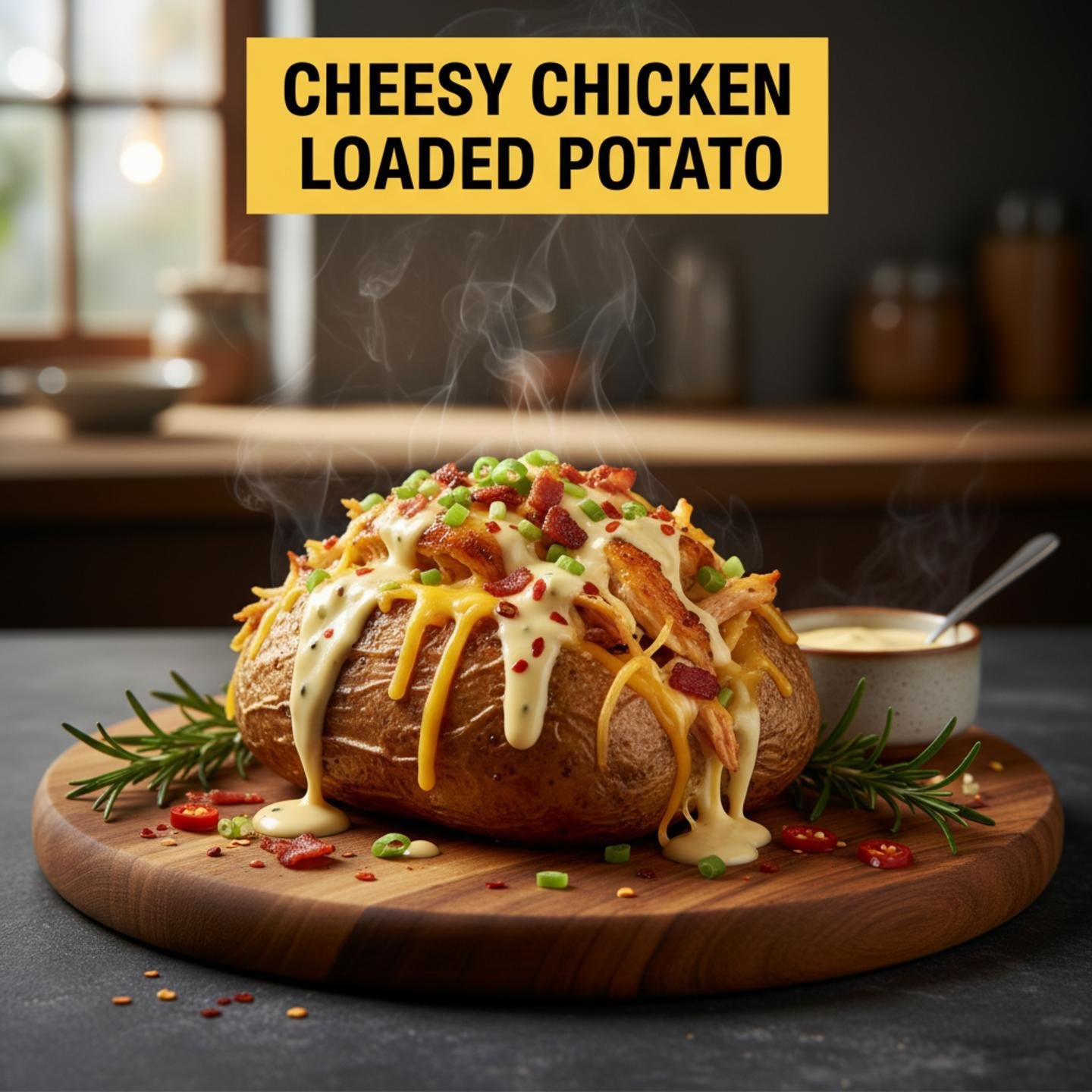 Cheesy Chicken Loaded Potato