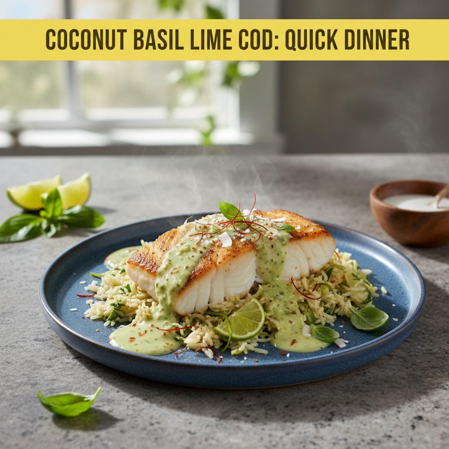Coconut Basil Lime Cod: Quick Dinner