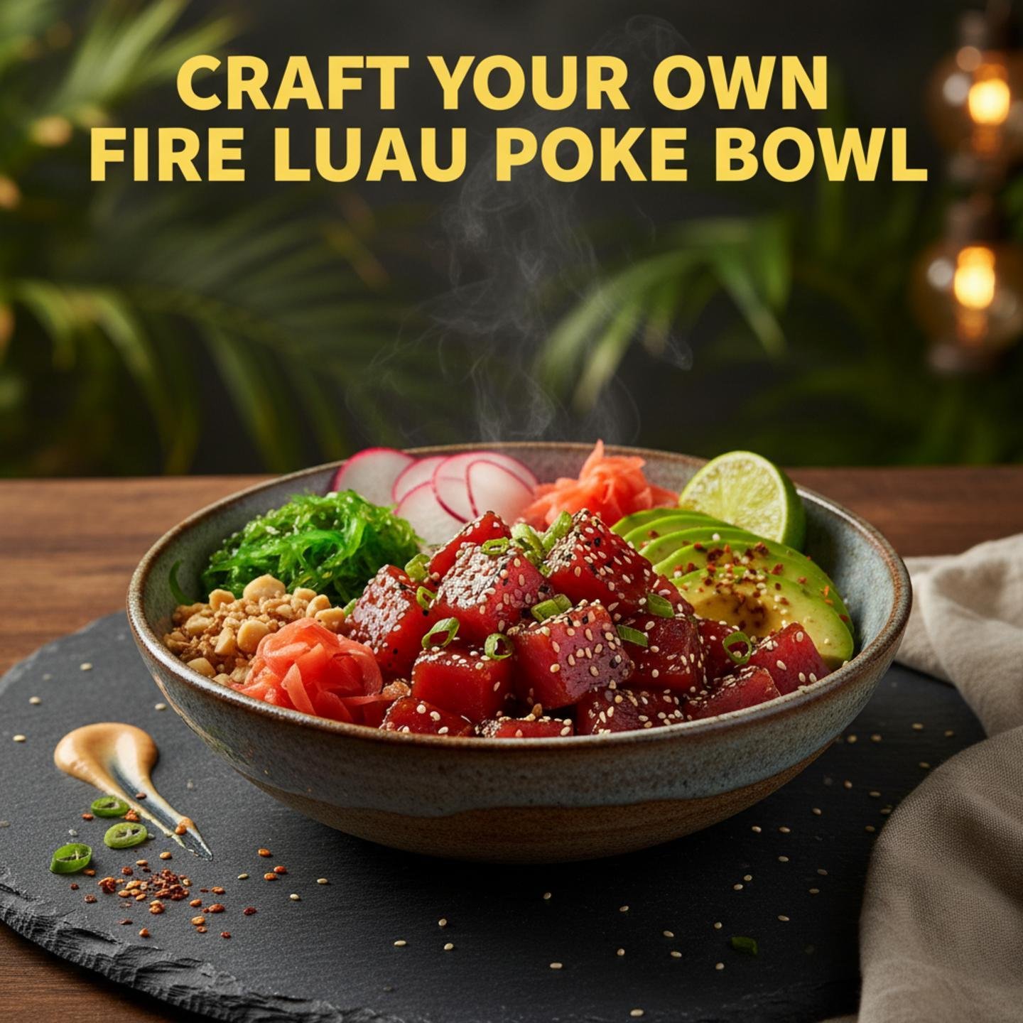 Craft Your Own Fire Luau Poke Bowl