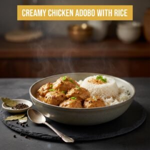Creamy Chicken Adobo with Rice