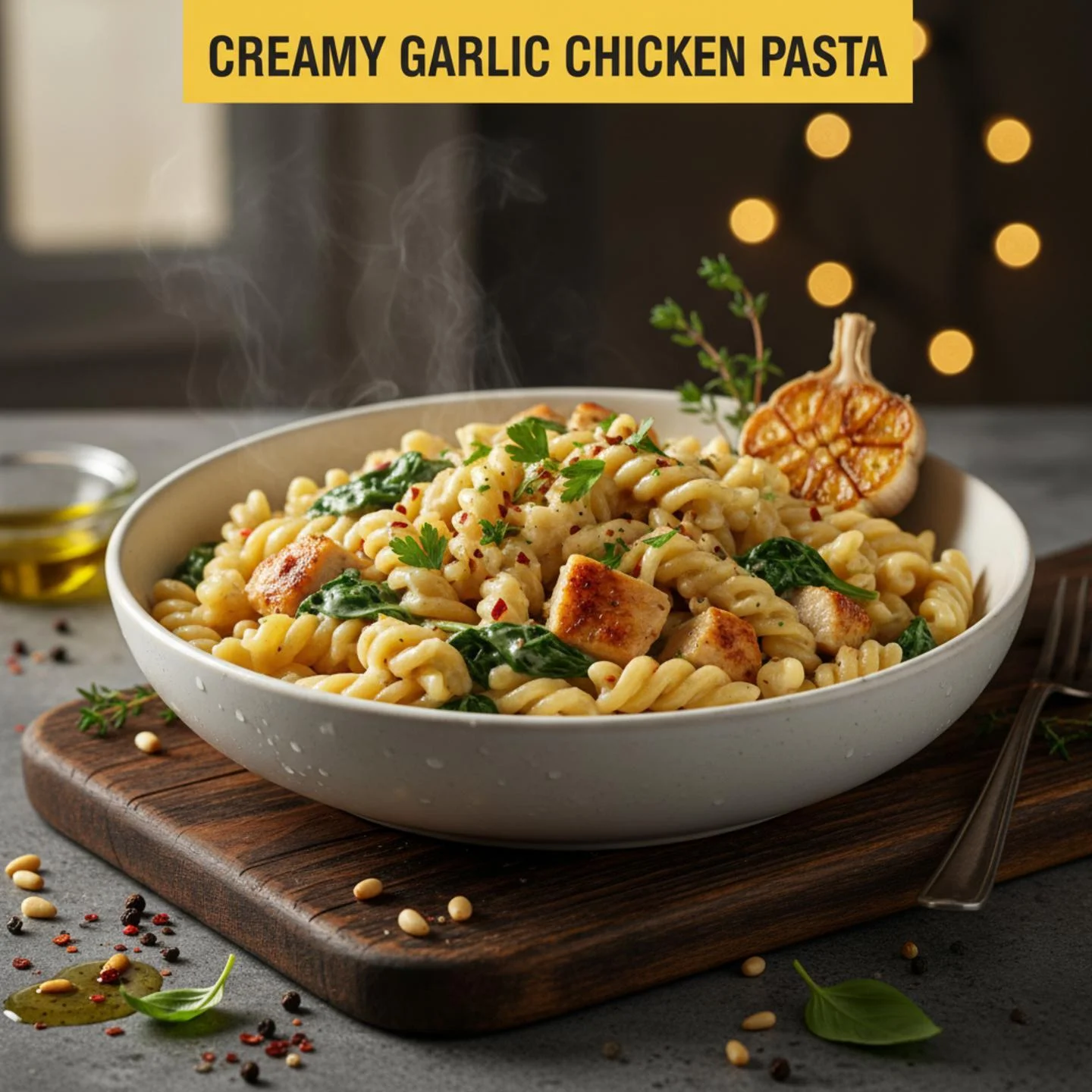 Creamy Garlic Chicken Pasta