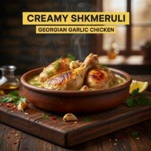 Creamy Shkmeruli: Georgian Garlic Chicken