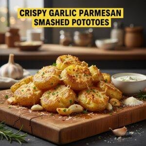 Crispy Garlic Parmesan Smashed Potatoes