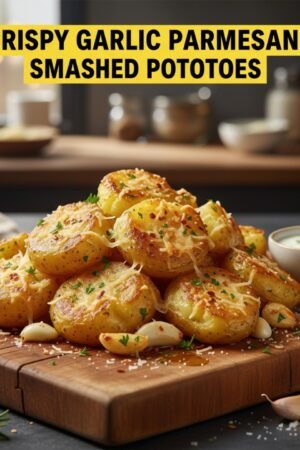 Crispy Garlic Parmesan Smashed Potatoes