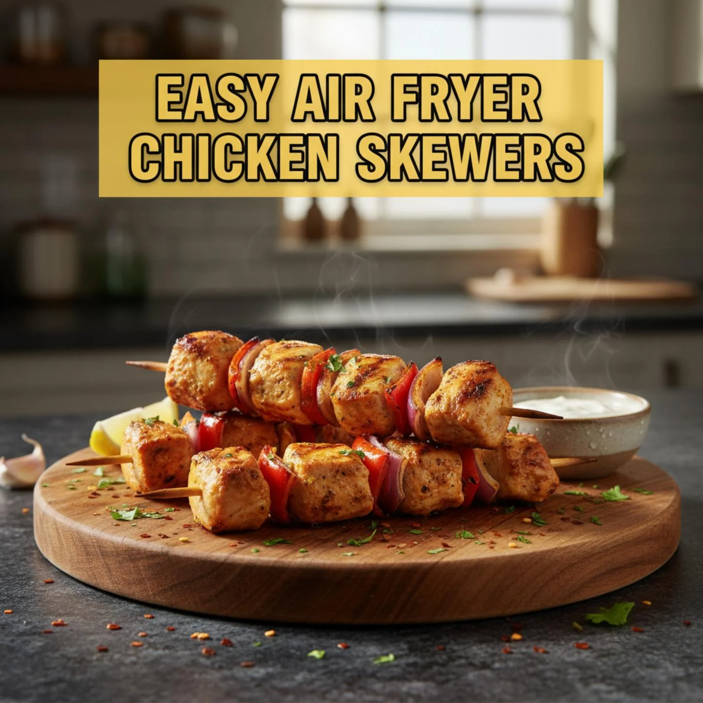 Easy Air Fryer Chicken Skewers