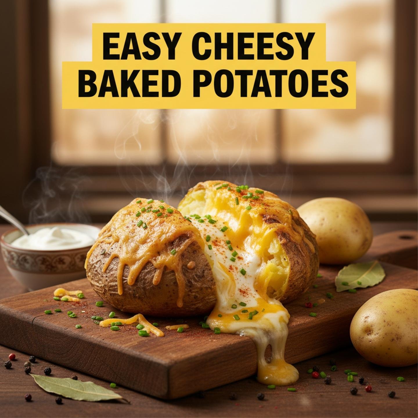 Easy Cheesy Baked Potatoes