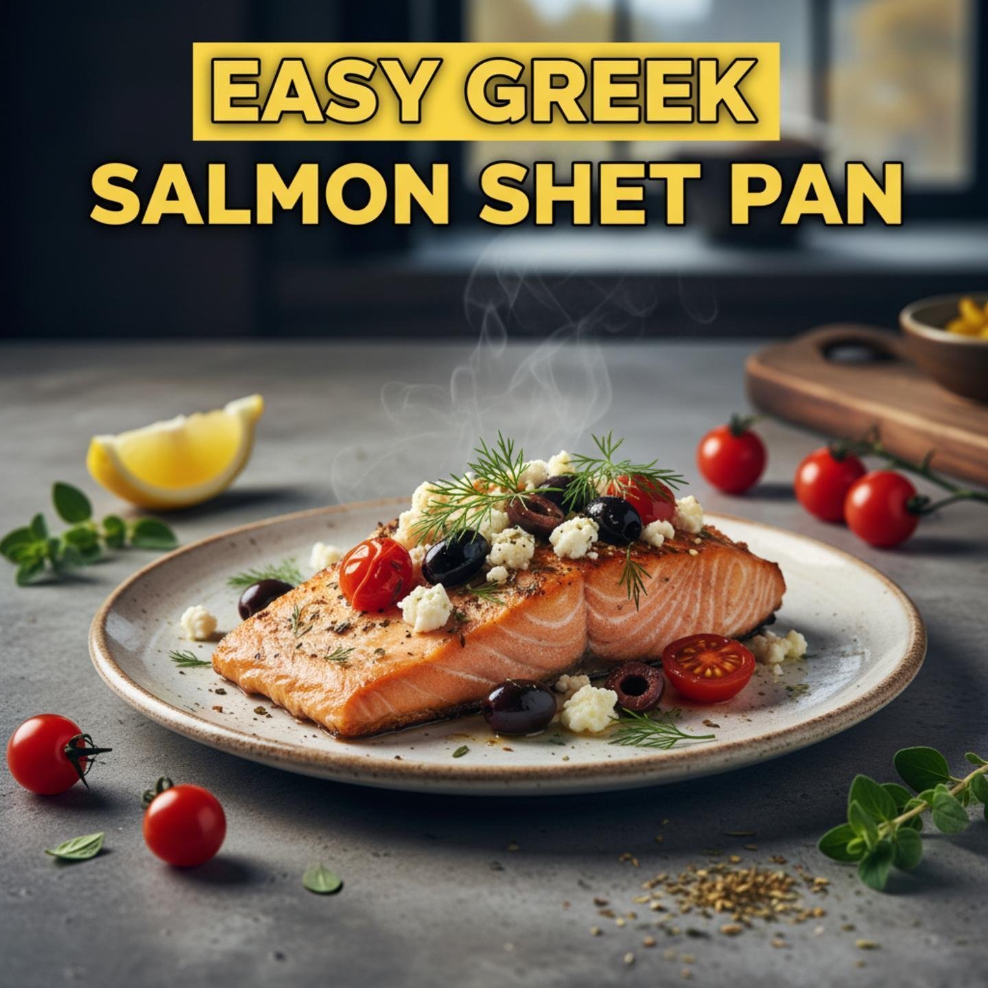 Easy Greek Salmon Sheet Pan