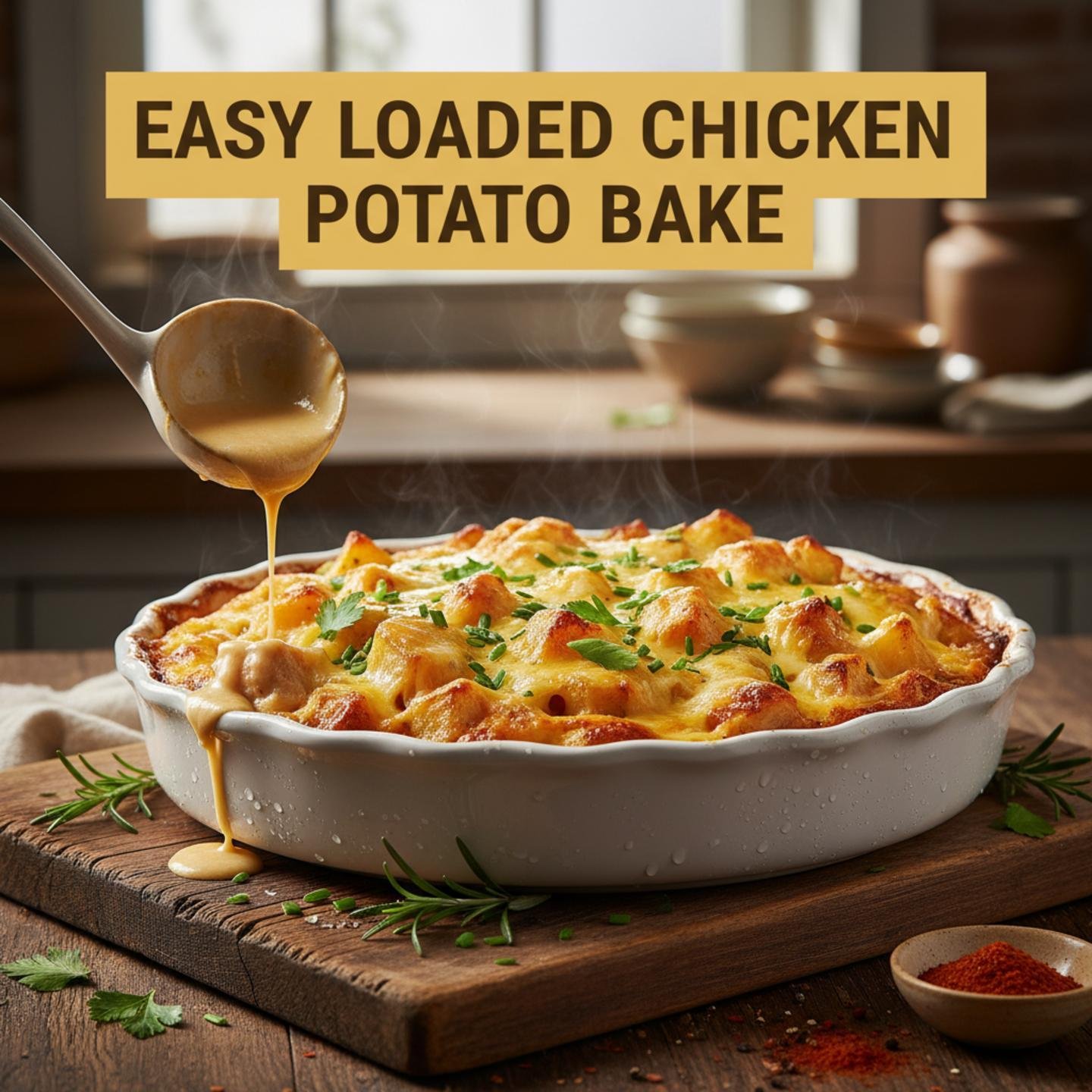Easy Loaded Chicken Potato Bake