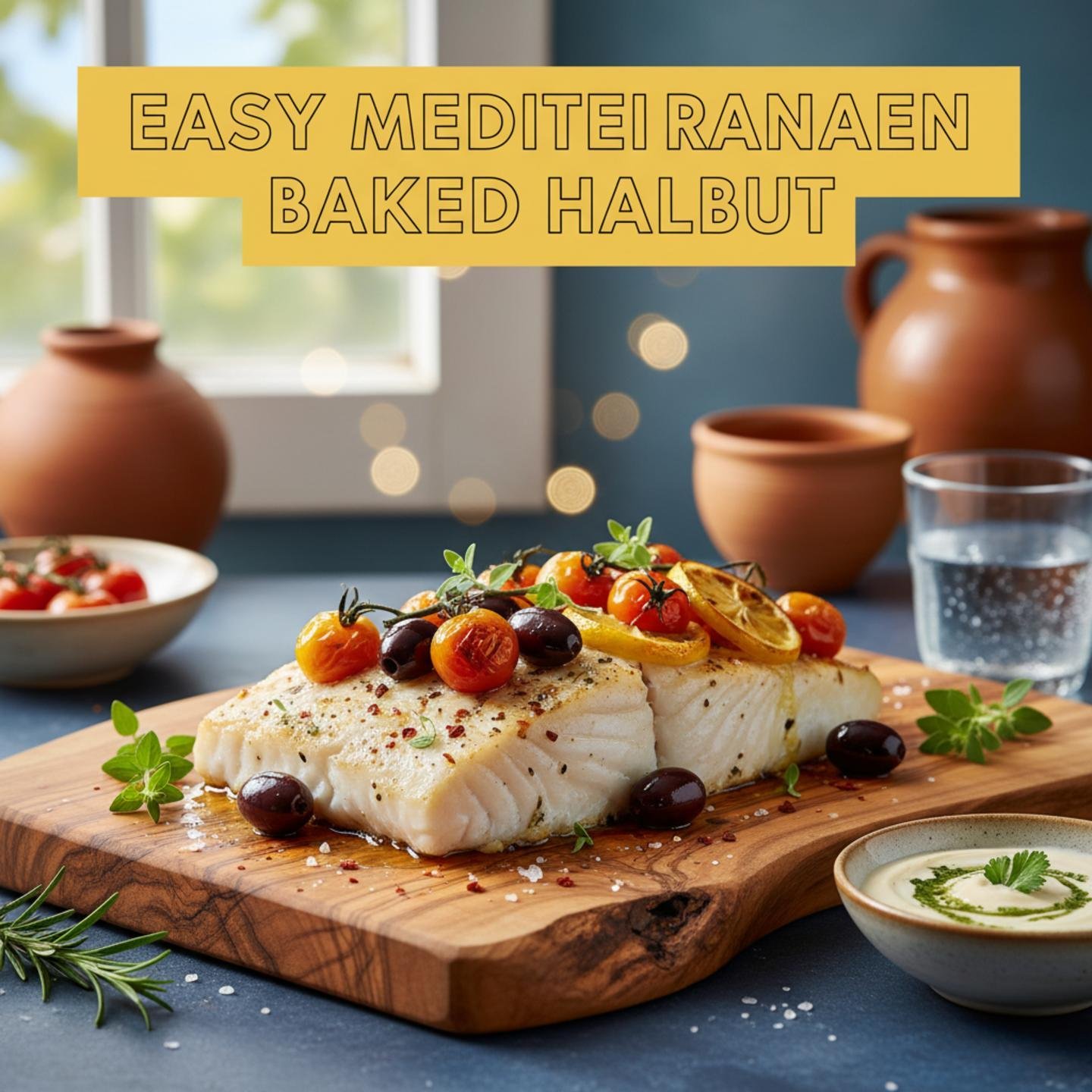 Easy Mediterranean Baked Halibut