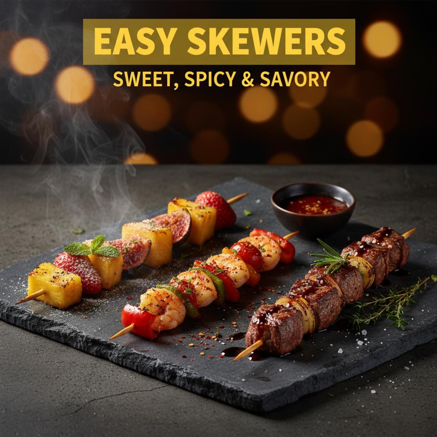 Easy Skewers: Sweet, Spicy & Savory