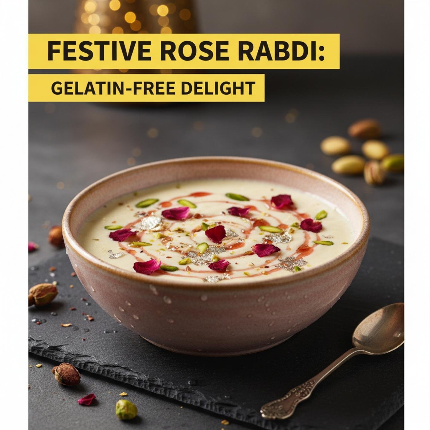 Festive Rose Rabdi: Gelatin-Free Delight