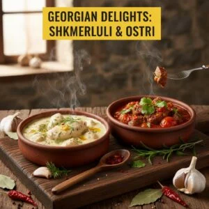 Georgian Delights: Shkmeruli & Ostri