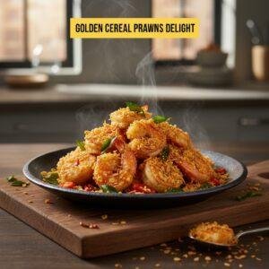 Golden Cereal Prawns Delight