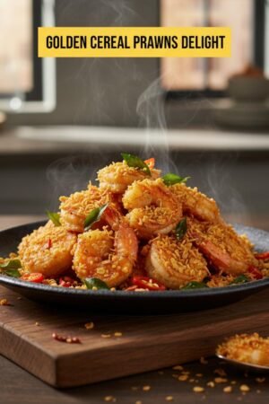 Golden Cereal Prawns Delight