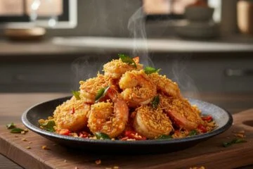 Golden Cereal Prawns Delight