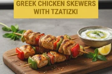 Greek Chicken Skewers with Tzatziki
