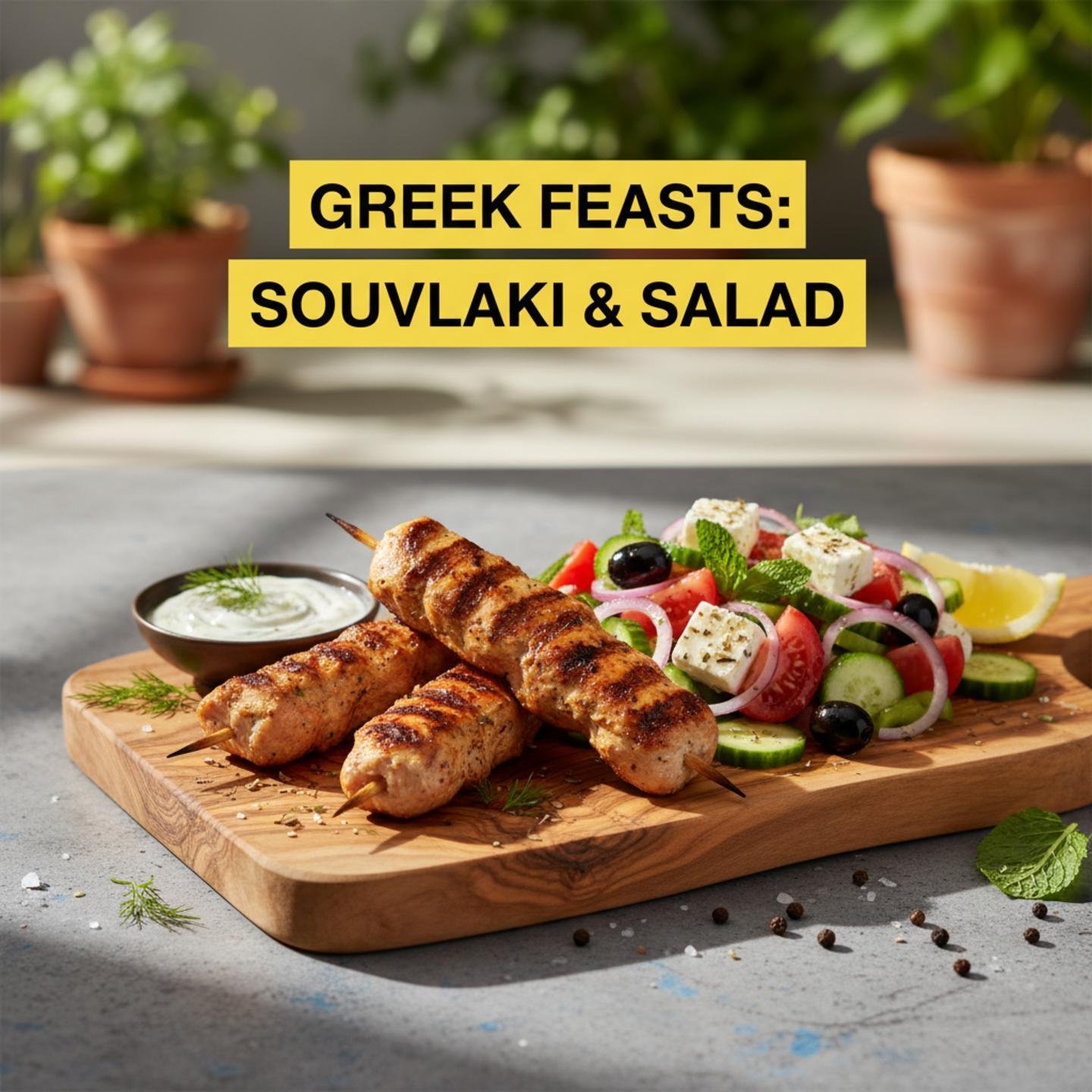 Greek Feasts: Souvlaki & Salad