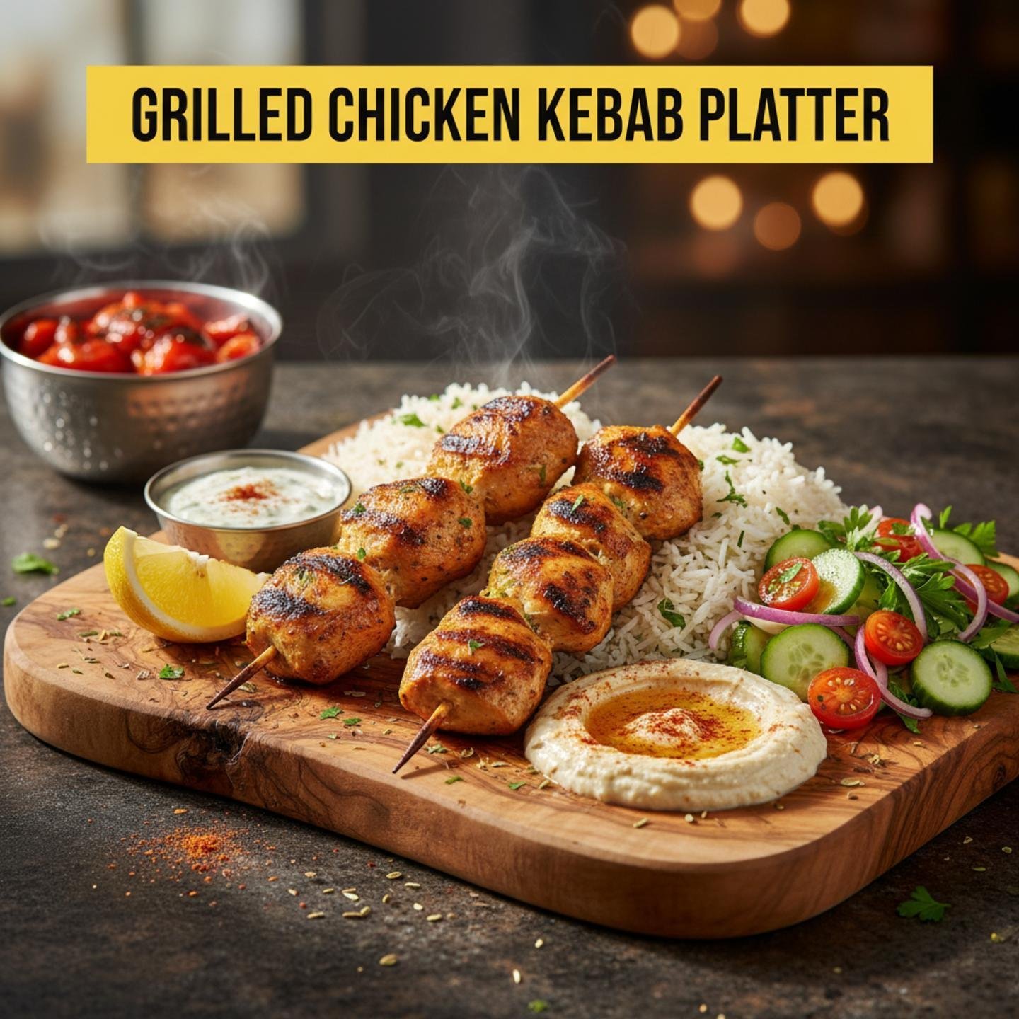 Grilled Chicken Kebab Platter