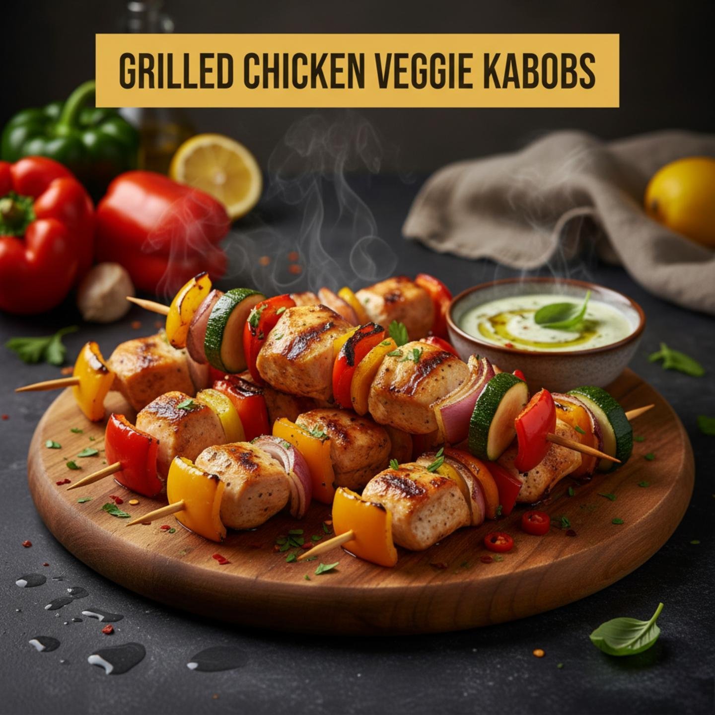 Grilled Chicken Veggie Kabobs