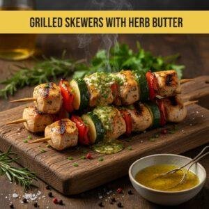 Grilled Skewers with Herb Butter