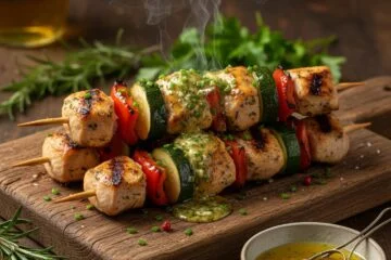 Grilled Skewers with Herb Butter