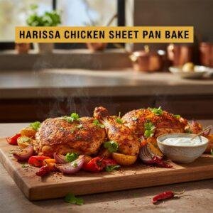 Harissa Chicken Sheet Pan Bake