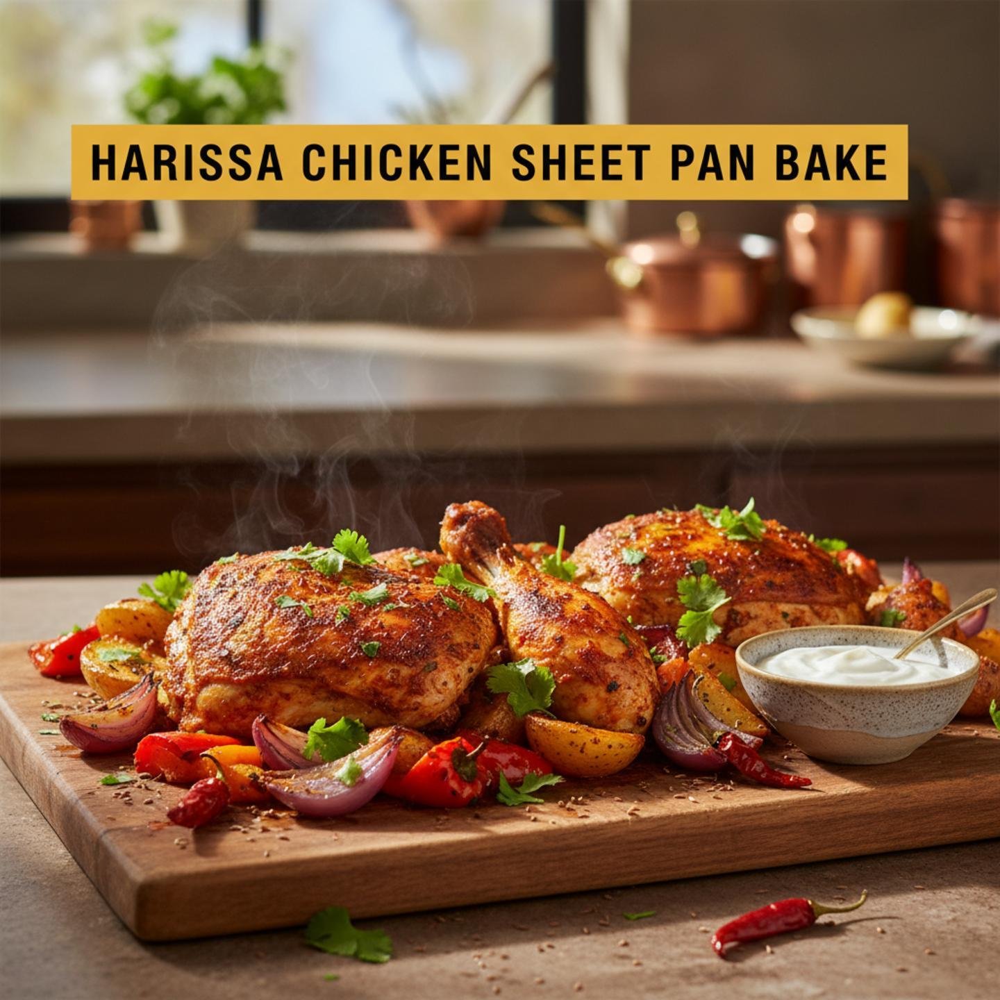 Harissa Chicken Sheet Pan Bake