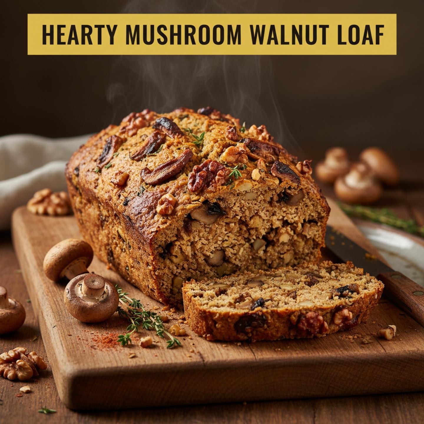 Hearty Mushroom Walnut Loaf