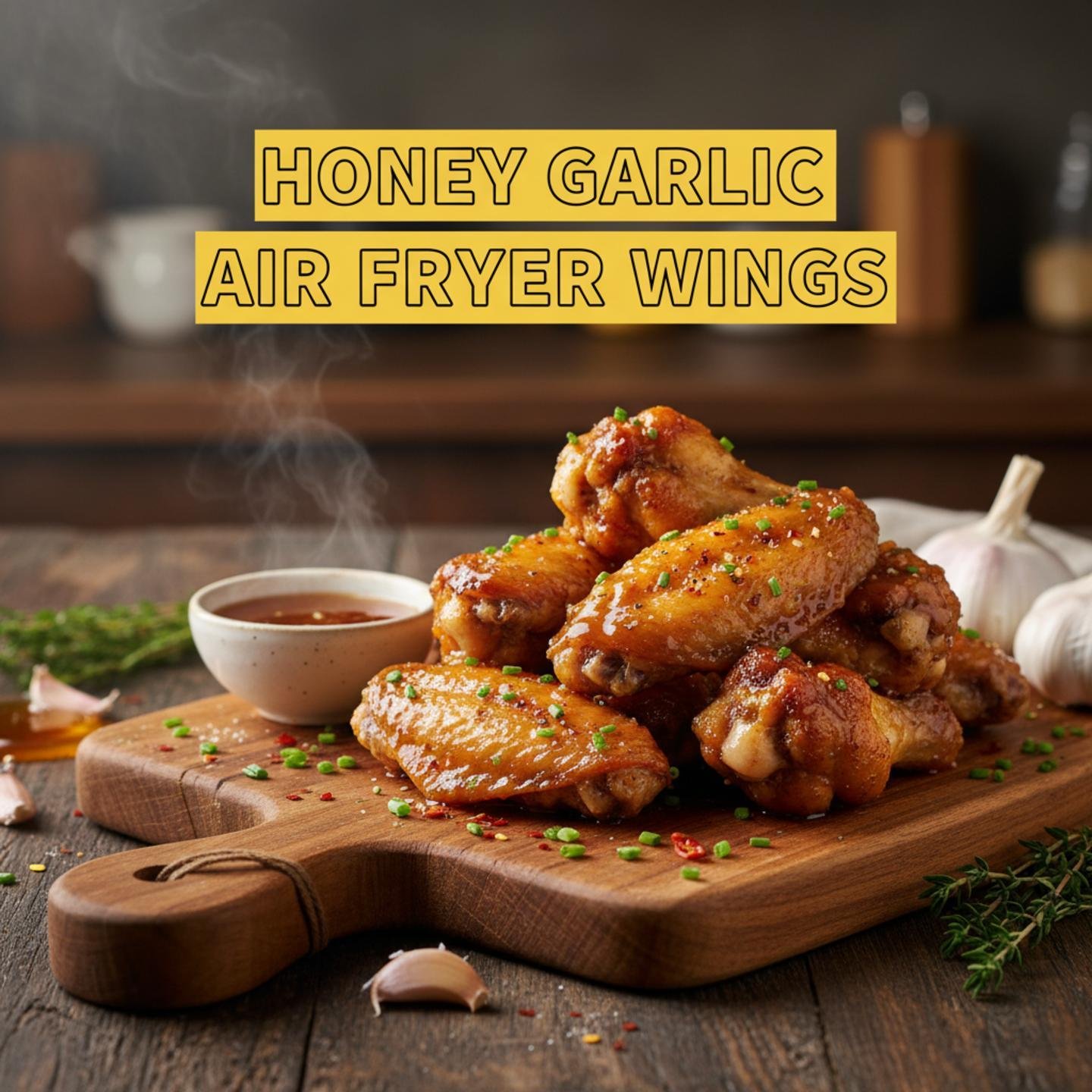 Honey Garlic Air Fryer Wings