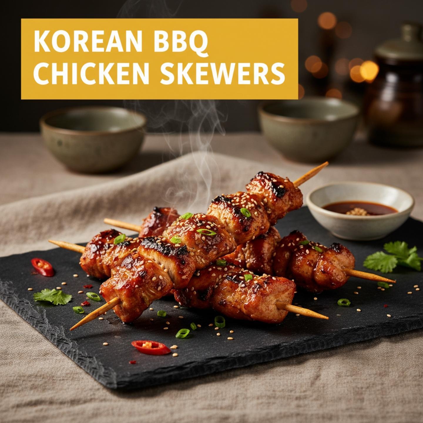 Korean BBQ Chicken Skewers