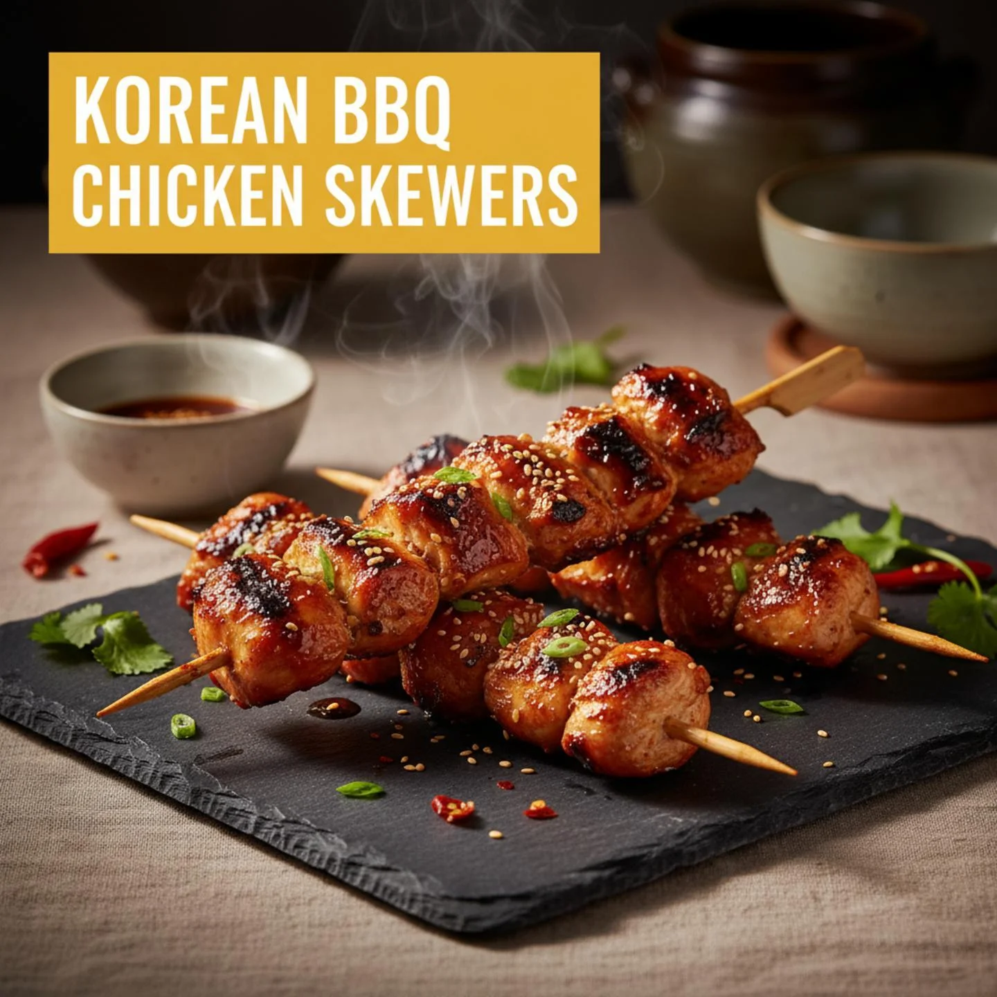 Korean BBQ Chicken Skewers