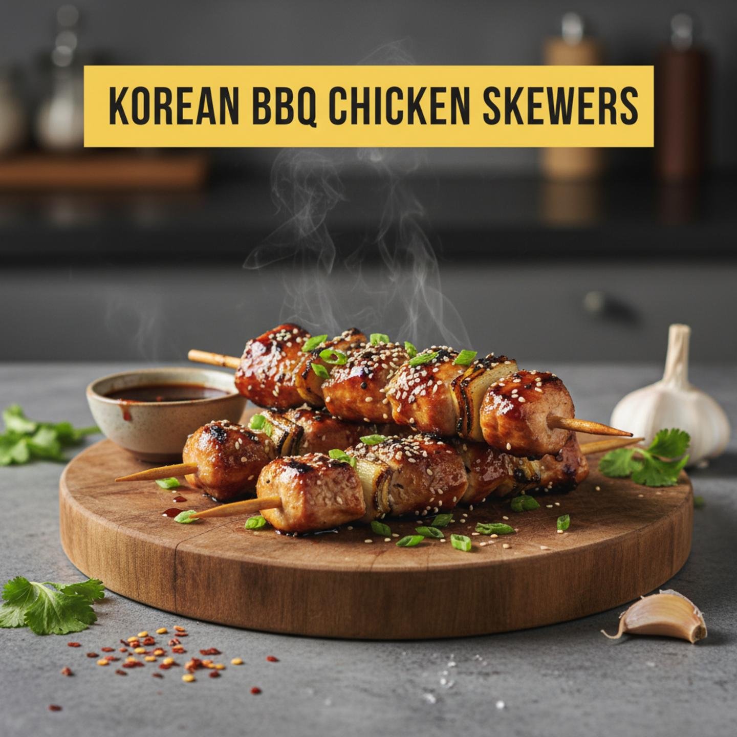 Korean BBQ Chicken Skewers