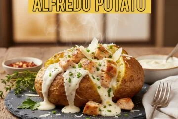 Loaded Chicken Alfredo Potato