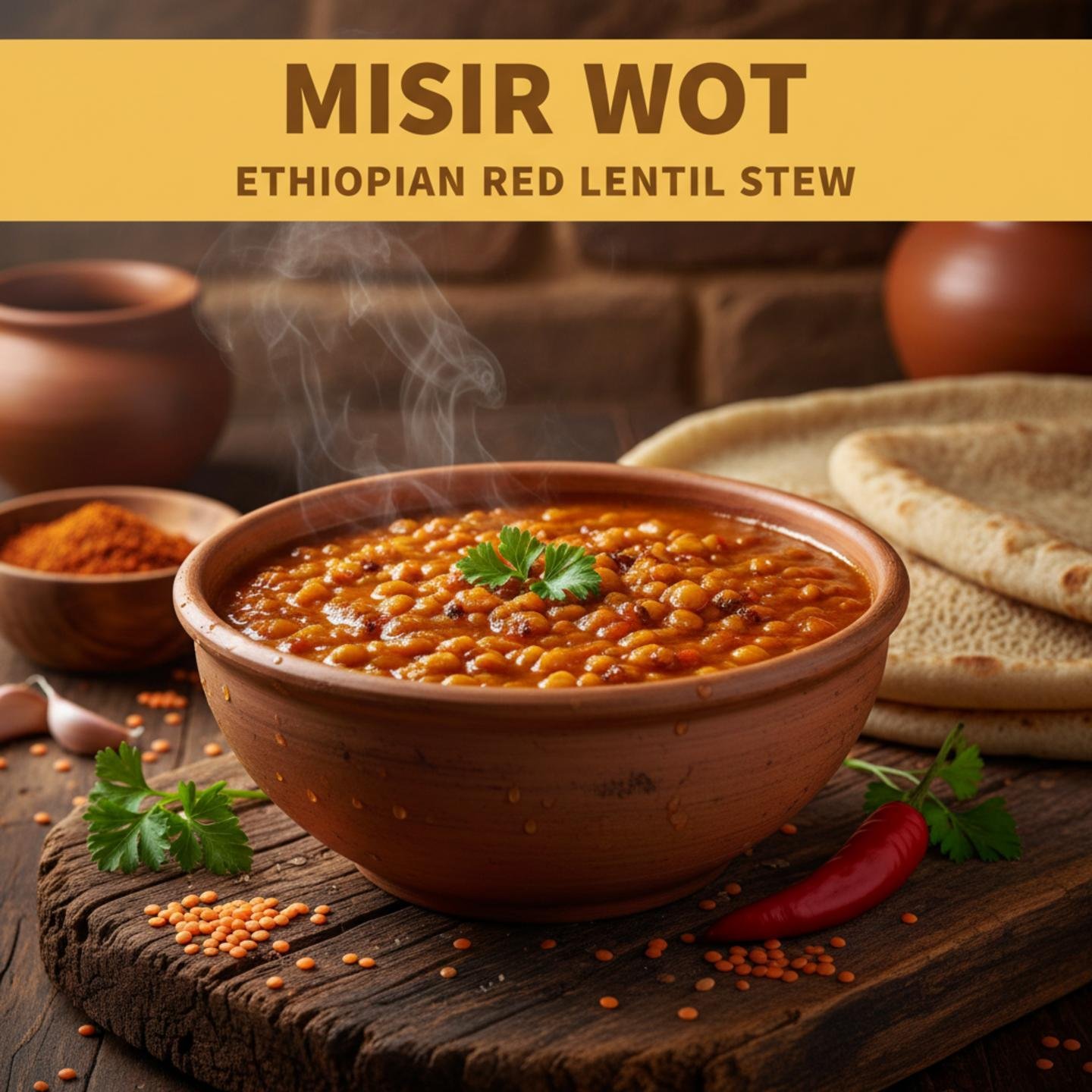Misir Wot: Ethiopian Red Lentil Stew