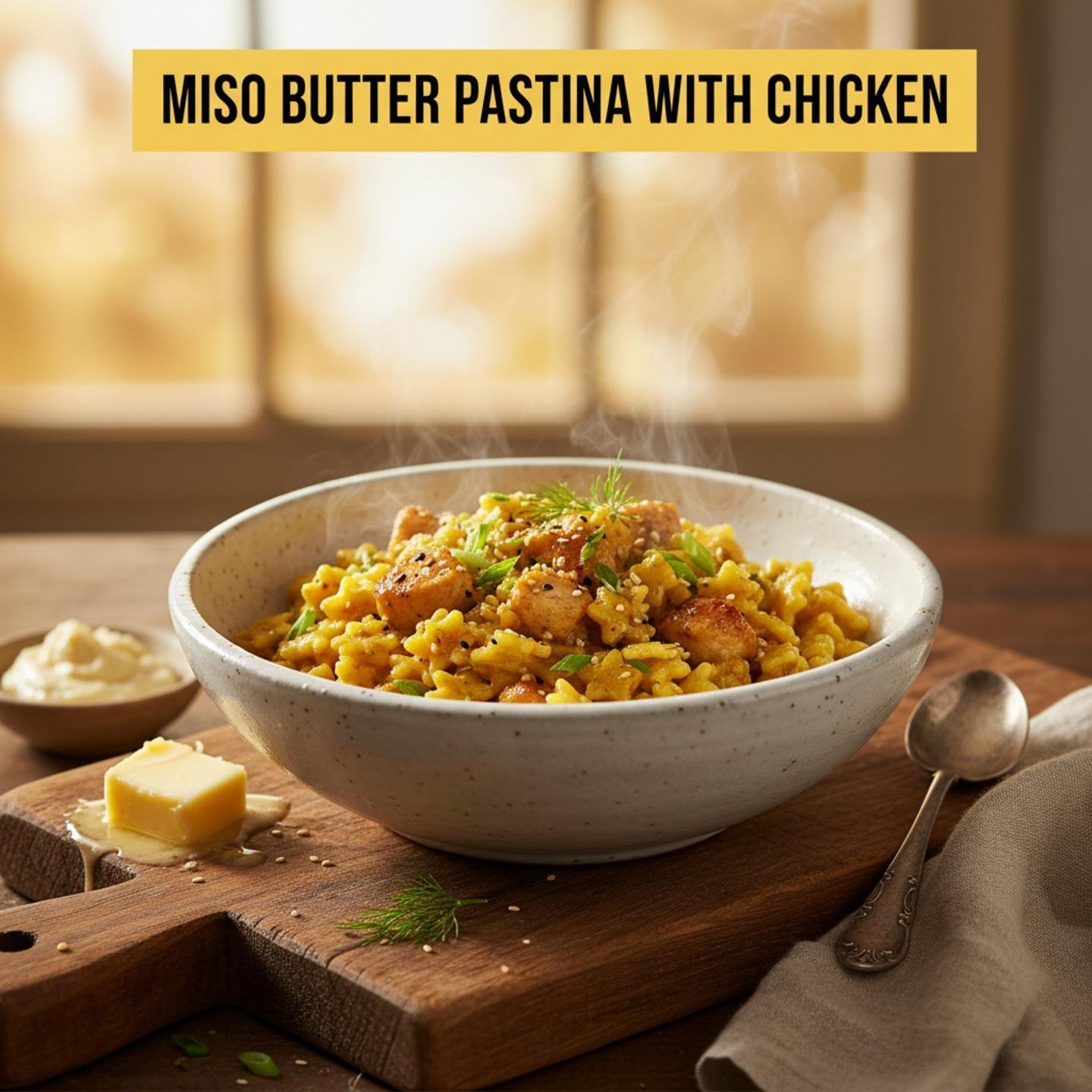 Miso Butter Pastina with Chicken
