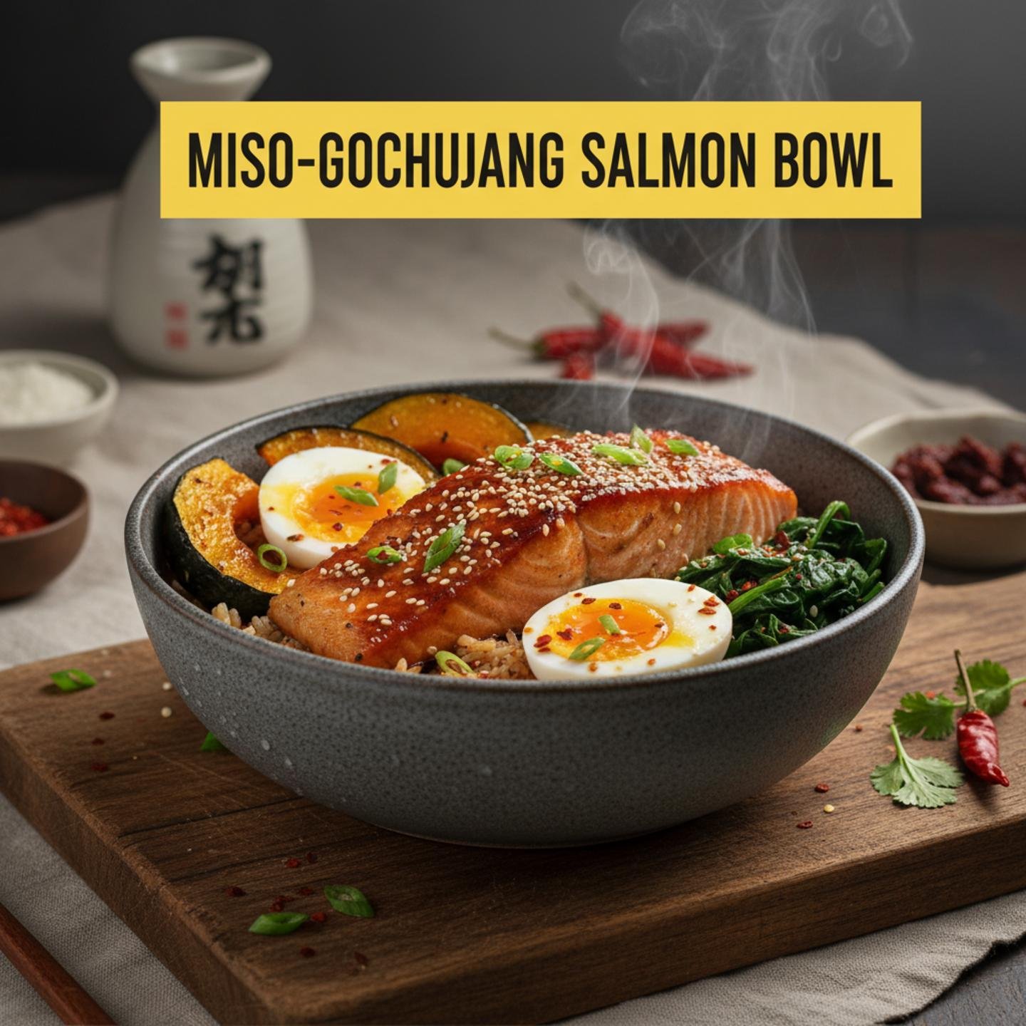 Miso-Gochujang Salmon Bowl