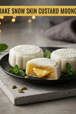 No-Bake Snow Skin Custard Mooncakes