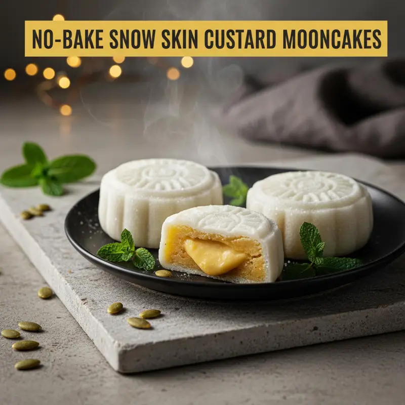 No-Bake Snow Skin Custard Mooncakes